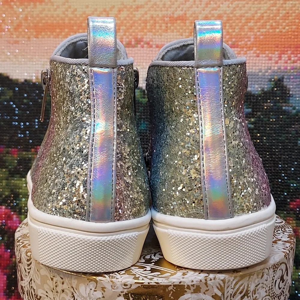 Girls Dolce Vita Sullery Iridescent Glitter Rainbow Casual Sneaker